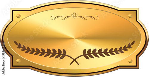Golden badge with ear of rice