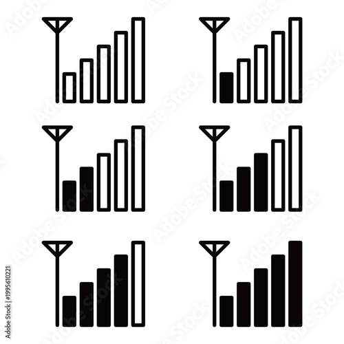 スマートフォンの電波状況を表すイラスト