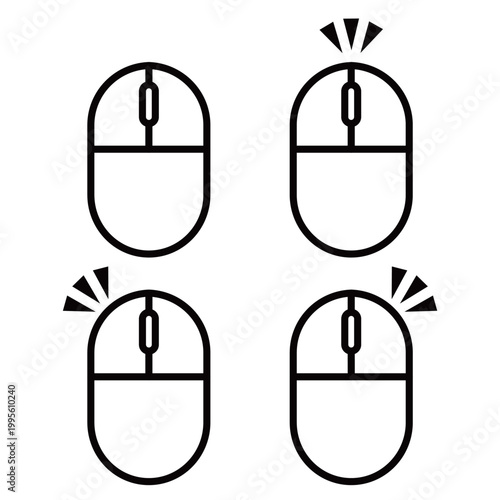 クリック・スクロールの操作を表すマウスのイラスト