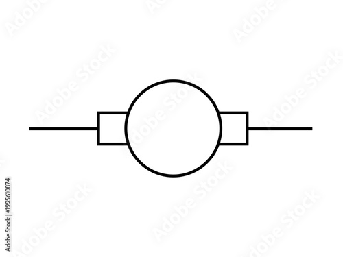 Vacuum pump P&ID symbol for industrial process engineering and mechanical piping diagrams. Professional technical line art vector icon.