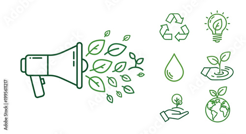 Eco friendly megaphone spreading green ideas.