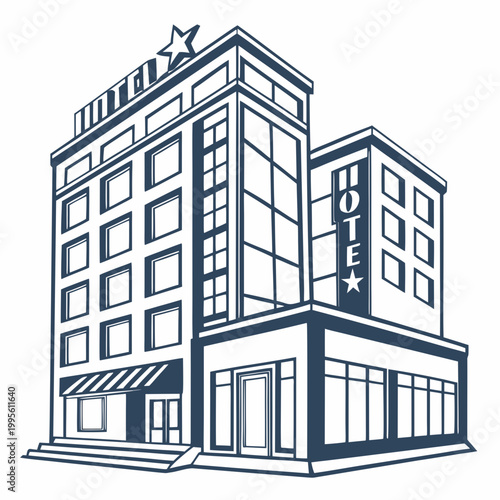 Modern hotel building with star sign and signage guest house travel destination hotel stay business travel bed and breakfast serviced apartment corporate housing holiday accommodation