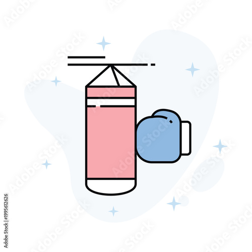 Punching bag  Vector Fill outline Icons Eps 10 File