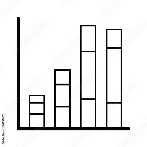 右肩上がりの積み上げ棒グラフ