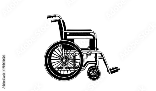 Manual Wheelchair Medical Equipment Sketch for Accessibility and Disability