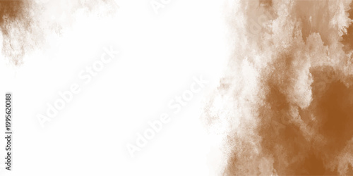 Earthy brown and white watercolor texture background with scattered paint splatters and soft diffused edges for design