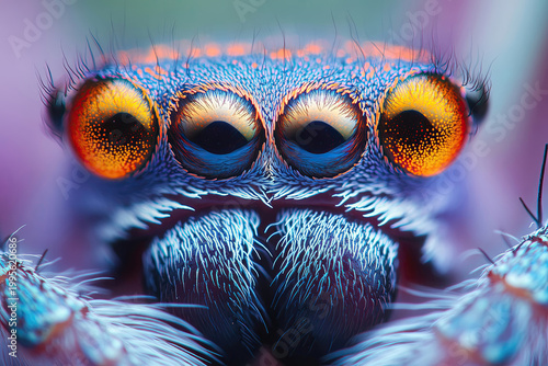 Ultra Close-Up of Dragonfly Eye Revealing UV Reflective Patterns