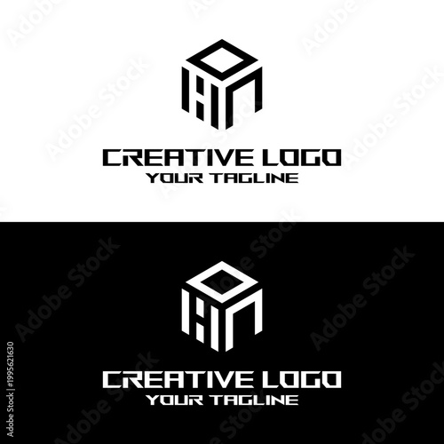 creative letter logo hn design vector