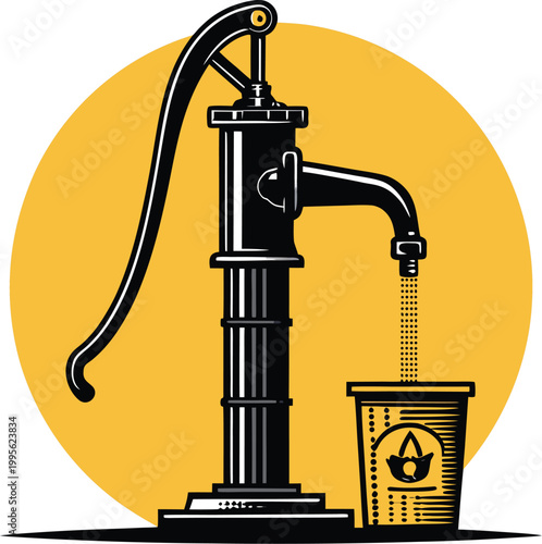 illustration of a faucet with water drop