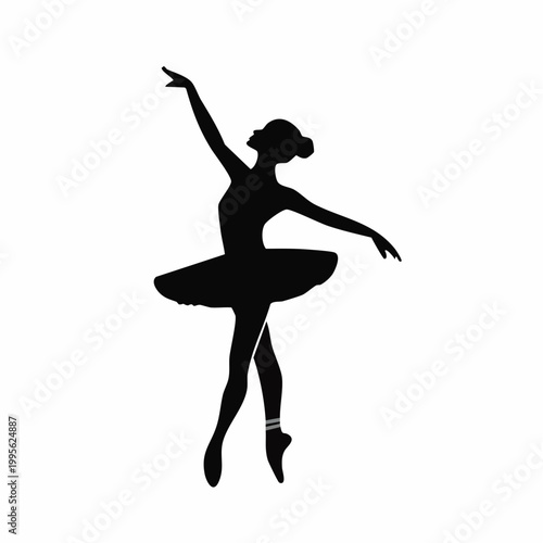 Silhouette of a ballerina in a graceful pose