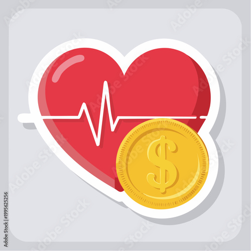 Heartbeat and Coin Icon