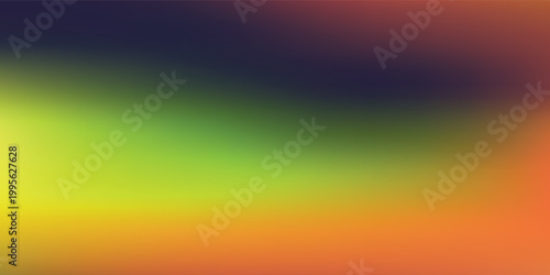 abstract background featuring a soft blend of orange, yellow, lime green, and deep purple tones.