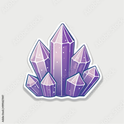 Purple Crystal Cluster Illustration