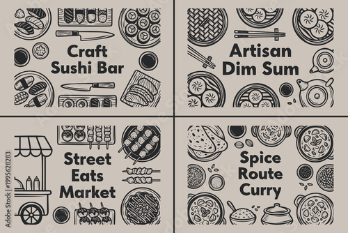 Artisan Asian Fusion and Street Food Menu Templates
