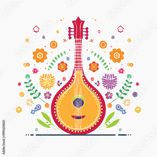 Mandolin with Floral Decorations