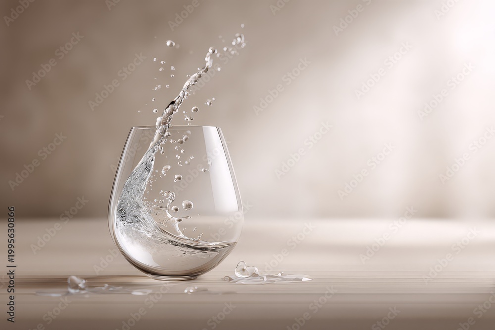 © Aris Suwanmalee - Dynamic splash of water in a glass, showcasing fluid motion.