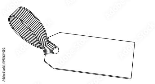 A simple black and white illustration of a blank price tag