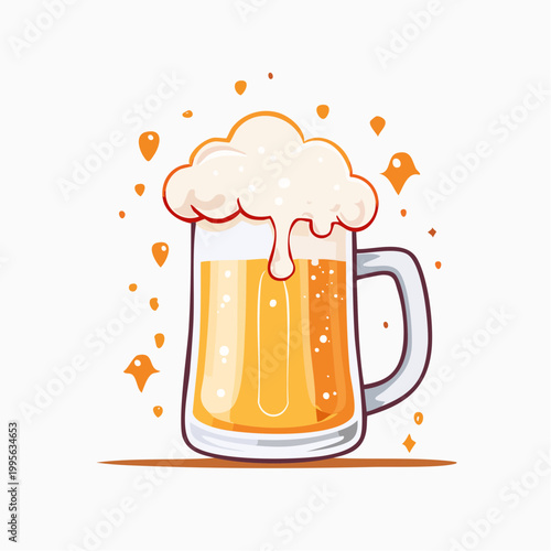 Illustration of a Frothy Beer Mug