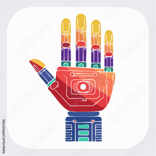 Stylized Robotic Hand Illustration