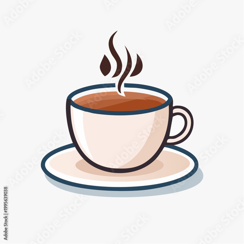 Steaming Cup of Coffee on Saucer