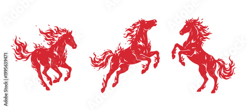 fire burning horse zodiac collections