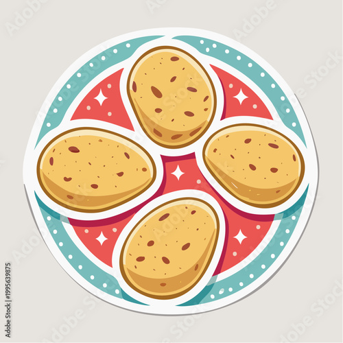 Cartoon Potatoes on a Plate