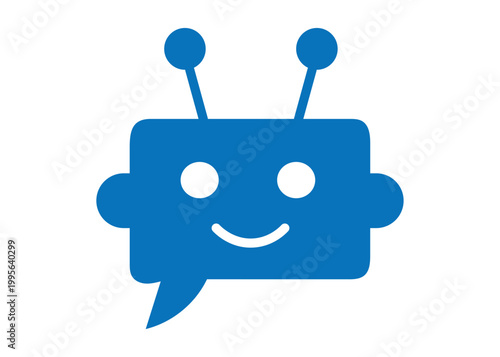 Cute Chatbot Robot Icon AI Assistant Friendly Bot Speech Bubble Symbol
