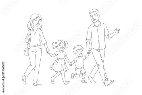 happy family holding hands together