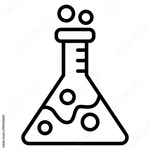 Laboratory Flask Icon – Science Research Vector Symbol