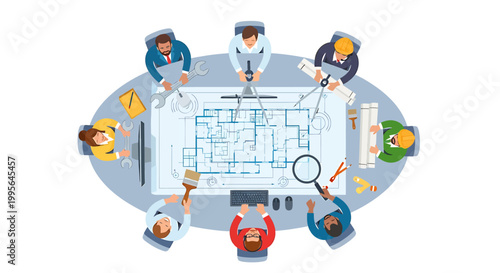 People sitting around a large table.