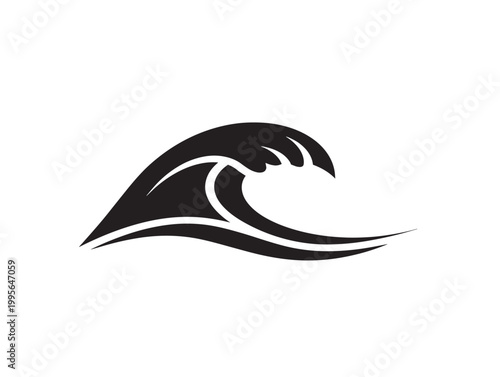dynamic wave icon vector illustration with flowing water design