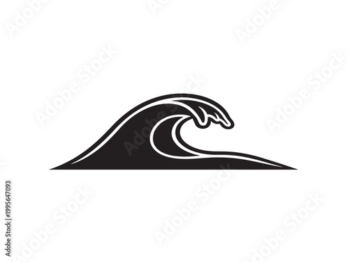 minimalist wave icon vector illustration for ocean or water concept