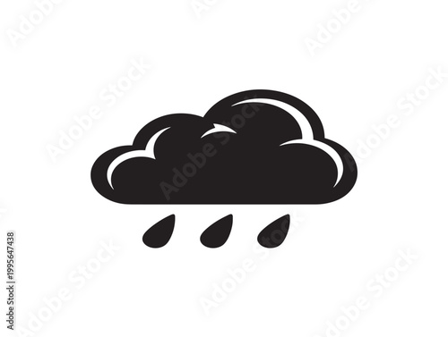 dark cloud with rain icon vector illustration for weather forecasting
