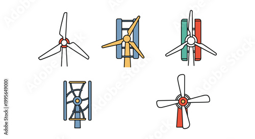 Wind Rotor Line art vector minimal abstract pattern illustration