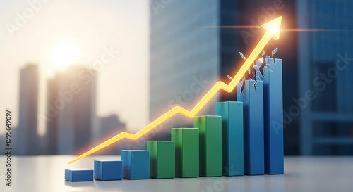 Business profit growth chart analytics success concept modern style