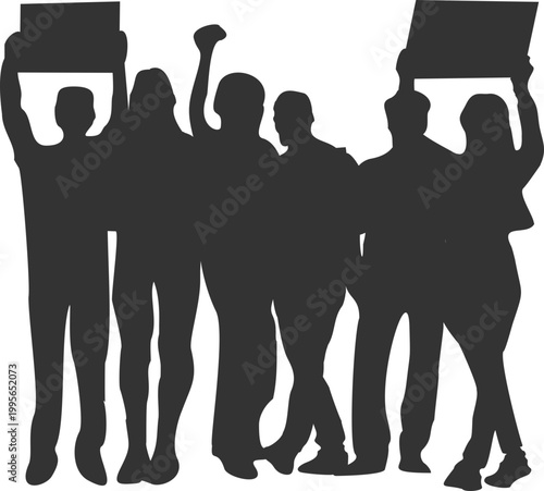 Group Is Demonstrati Silhouette