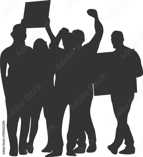 Group Is Demonstrati Silhouette
