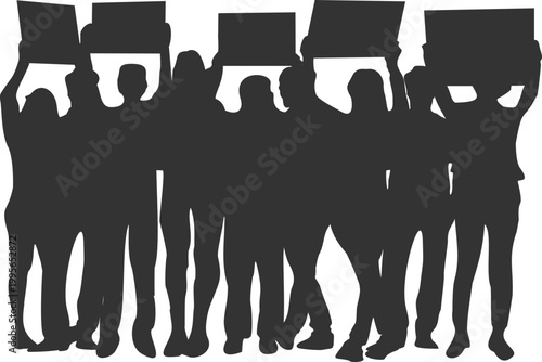 Group Is Demonstrati Silhouette