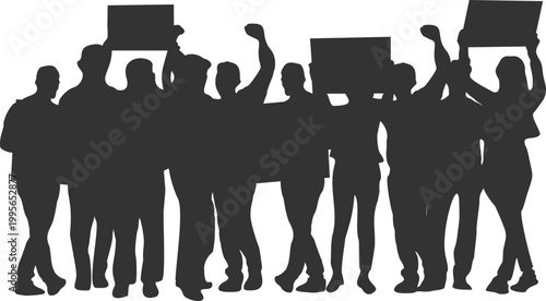 Group Is Demonstrati Silhouette