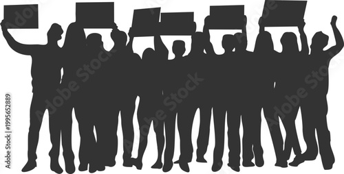 Group Is Demonstrati Silhouette