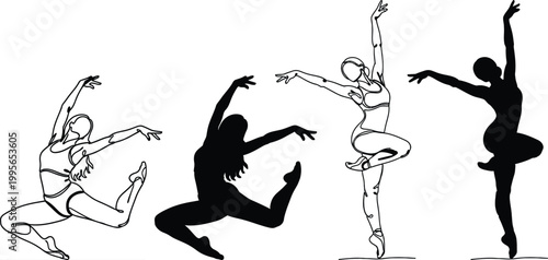 Dynamic dance silhouettes a study in movement and form