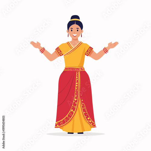 Woman in Traditional Indian Attire