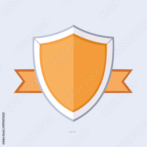 Orange Shield with Ribbon Icon Free Download Orange Shield with Ribbon Icon - GFXLoad