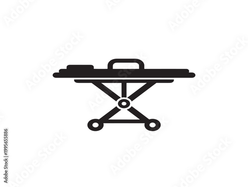 medical stretcher silhouette icon flat design vector illustration