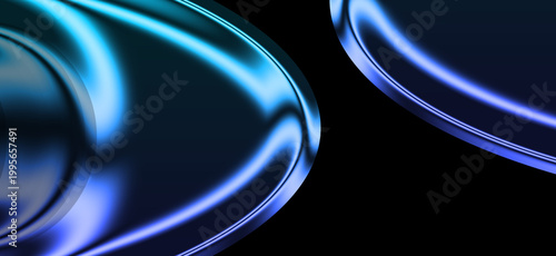 Картината върху платно abstract 3d blue glass, glowing liquid metal texture, futuristic technology back