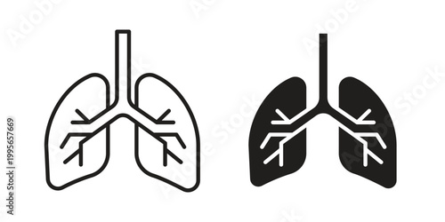 Lungs icon in line design. editable stroke icon vector. EPS10
