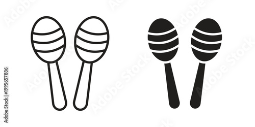 Maracas icon in line design. editable stroke icon vector. EPS10
