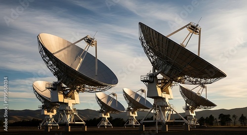 Very large array radio telescope in new mexico at sunset