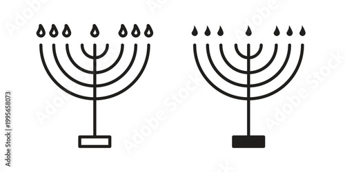 Menorah icon in line design. editable stroke icon vector. EPS10