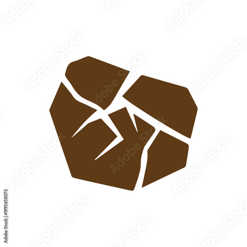 Organic fractured brown shape illustration resembling dry ground or a broken rock texture
